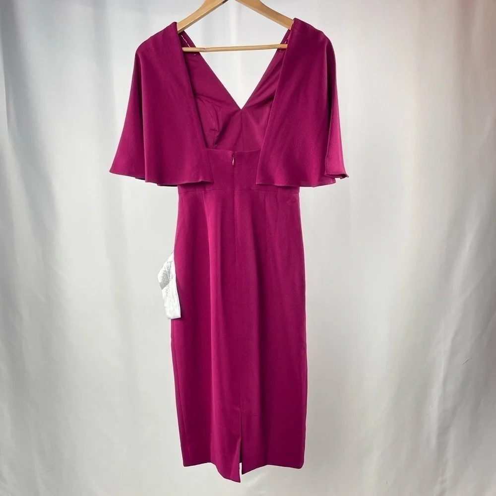 NWT Dress The Population Louisa Butterfly Sleeve Cocktail Dress in‎ Dark Magenta